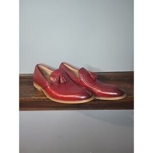 Stacy Adams Red Leather Donovan Mac Toe Slip On Loafer 10M